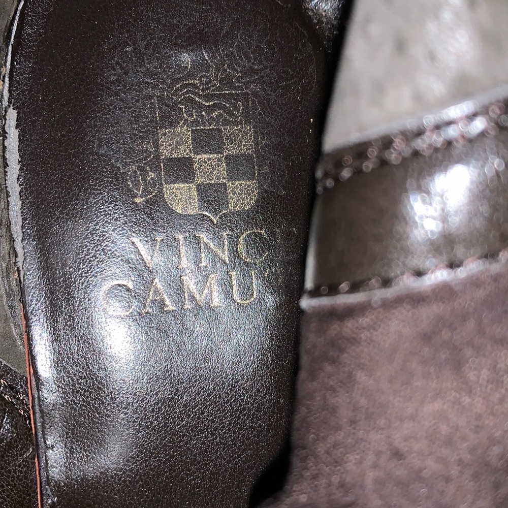 Vince Camuto brown leather suede wedge boots - Picture 7 of 11